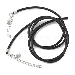 Черная резина материалы ожерелье шнура RCOR-D002-B