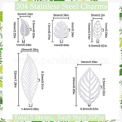 100 шт. 5 стиля подвесок из хирургической нержавеющей стали 304 STAS-SC0006-84