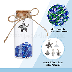 Стеклянные бусины в украшениях для витрины прозрачных стеклянных бутылок AJEW-AB00172