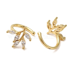 Женские серьги-манжеты из латуни с микропаве и прозрачным цирконием EJEW-B057-01G