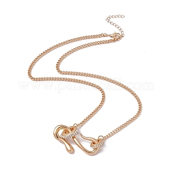 Ожерелье с кулоном в виде змеи из кристаллов и страз с цепочками из сплава для женщин&nbsp;NJEW-I118-02KCG