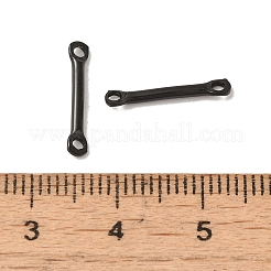304ステンレススチールリンク  バーコネクタチャーム  ブラック  15x2.5x1.5mm  穴：1.4mm&nbsp;STAS-Q323-05A-EB
