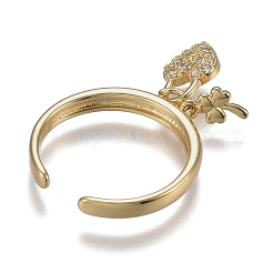 Регулируемые латунные кольца микро манжеты из прозрачного циркония ZIRC-Z002-05G
