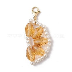 Подвесные украшения из оранжевого стекла и стеклянных бусин&nbsp;HJEW-TA00336-03