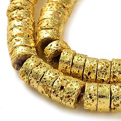 Brins de perles de pierre de lave naturelle galvanisées&nbsp;G-I360-A01-01