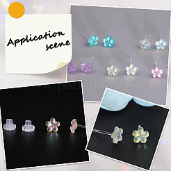 12 пара сережек-гвоздиков из смолы двух цветов&nbsp;EJEW-SP0001-13