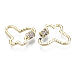 Латунь микропаве кубический цирконий винт карабин подвески с замком&nbsp;KK-R136-071E-NF