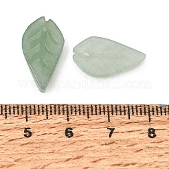 天然グリーンアベンチュリン彫刻ペンダント  葉のチャーム  15~19x9~10x1.5~2.5mm  穴：1.1mm&nbsp;GG-CBA36AE-05B