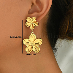 Стильные серьги-гвоздики с подвесками в виде цветка из нержавеющей стали 201 в стиле ретро&nbsp;DL6175-2