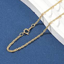 Латунные цепочки из сингапура для женщин и мужчин NJEW-Z068-13G