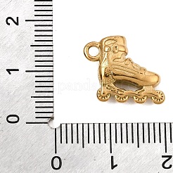 304ステンレススチールチャーム  スケートチャーム  ゴールドカラー  12.5x14x5mm  穴：1.8mm&nbsp;SA-CBA2018-03G