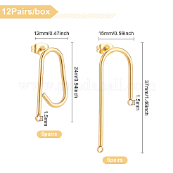 12 пара 2 стилей сережек-гвоздиков из нержавеющей стали 304 STAS-BC0003-07