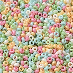 焼付塗装ガラスシードビーズ  ドーナツ  カラフル  8/0  2.5~3x1~1.5mm  穴：1~1.2mm  約40909個/1ポンド&nbsp;SEED-P006-03A-16