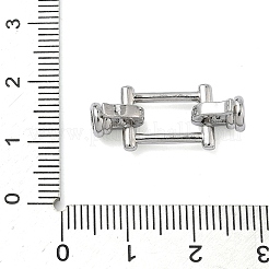 Прямоугольные латунные застежки с микропаве из прозрачных кубических цирконий&nbsp;KK-Z143-19P