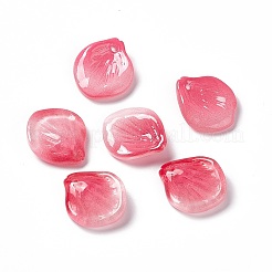 電気メッキガラスペンダント  花びらのチャーム  レッド  20x18x4mm  穴：1.2mm&nbsp;EGLA-H102-01G