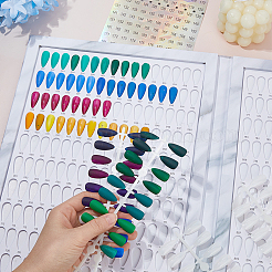 プラスチックと紙のネイルチップ  マニキュアカラーパレットディスプレイ  紙製レーザー丸数字粘着ステッカー4枚付き  ミックスカラー  36.7x26.8x1.6cm&nbsp;MRMJ-FH0001-68A