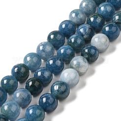 Gefärbt natürlichen weißen Jade Perlen Stränge&nbsp;G-M402-C03