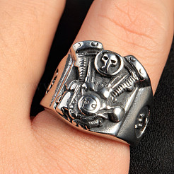 Punk-Stil-Fingerringe aus 316L-Chirurgenstahl für Herren&nbsp;FS-WGA49E5-01