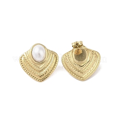 Pendientes de acero inoxidable quirúrgico 316 y perlas de imitación CCB para mujer&nbsp;STAS-B063-03G-02