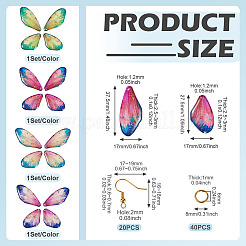 4 комплект подвесок из двухцветной смолы&nbsp;DIY-TA0013-51
