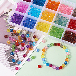 450шт 15 цвета прозрачные акриловые бусины&nbsp;TACR-CJ0001-31
