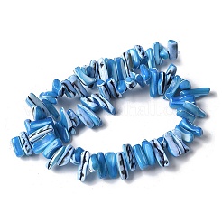 Brins de perles de trocas naturelles teintes&nbsp;SSHEL-C013-09F