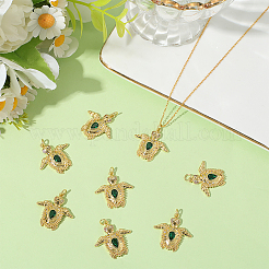 8шт латунные подвески с микропаве и кубическим цирконием&nbsp;KK-BBC0018-75