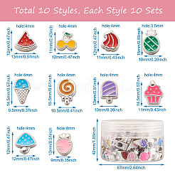 100шт 10 стиля уф-покрытие акриловые европейские бусины&nbsp;OACR-CD0001-02P