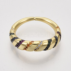 Латунные микро проложить пальцев кольца кубического циркония ZIRC-Q022-025G-NF