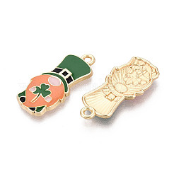 Подвески из сплава с эмалью ко дню святого патрика&nbsp;ENAM-T024-37A-G