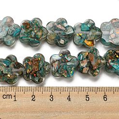 Окрашенная натуральная императорская яшма с нитями смоляных бусин G-G083-G01-01