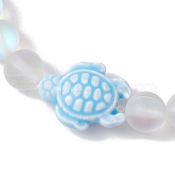 Эластичные браслеты из синтетического лунного камня толщиной 8 мм BJEW-JB10306