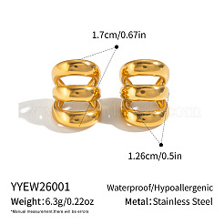 女性用304ステンレススチールカフイヤリング  18KGP本金メッキ  17x12.6mm&nbsp;IR4925-1