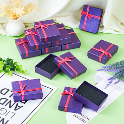 Rechteckige Aufbewahrungsboxen für Schmucksets aus Papier mit Schleife&nbsp;CON-TAC0014-04B