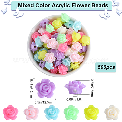 500 шт. Непрозрачные акриловые бусины MACR-SP0001-09