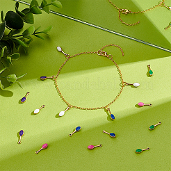 30 шт. 5-х цветные эмалевые подвески из нержавеющей стали 304 STAS-UN0040-35