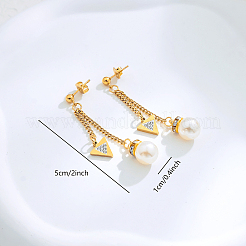 Серьги-гвоздики из нержавеющей стали с круглыми подвесками и треугольниками LW3249