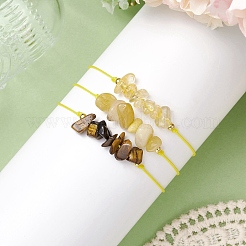 3 pulsera de cuentas trenzadas con piedras preciosas de 3 estilos&nbsp;BJEW-JB11146-02