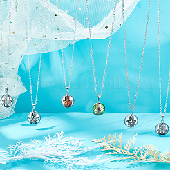 24 шт. 6-х цветные стеклянные подвески с узором в виде руки хамса&nbsp;GLAA-DC0001-01