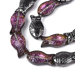 Прозрачность гальванизированные стеклянные бусины нити&nbsp;GLAA-T023-40B-07