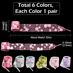 6 пара двухцветных шнурков из полиэстера&nbsp;AJEW-SP0003-13
