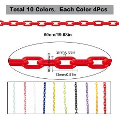 40 Strang 10 Farben undurchsichtige Acrylkabelketten&nbsp;SACR-SC0001-15