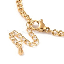 Браслет с прямоугольными фианитами и звеньями бабочки&nbsp;BJEW-D025-04G-02