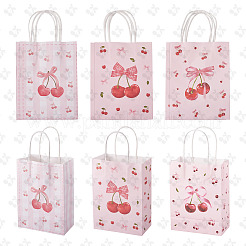 9 Stück Tragetaschen aus Papier mit Kirschen-Aufdruck in 3 Stilen&nbsp;ABAG-TA0001-99