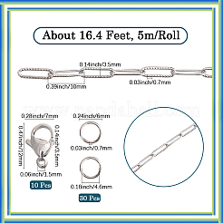 Kit fai da te per realizzare collane/braccialetti con catene a forma di graffetta in acciaio inossidabile 304&nbsp;DIY-SC0029-34