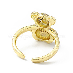 Открытое кольцо-манжета медведя из прозрачного кубического циркония RJEW-H135-02G