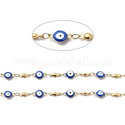 Эмалированные плоские круглые цепочки с звеном от сглаза CHS-G021-01G-03