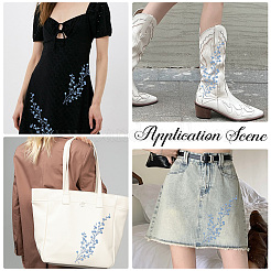 Полиэстер цветок вышивка нитью приклеивание/пришивание заплаток&nbsp;PATC-WH20017-19A