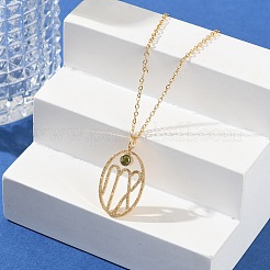 304 ステンレススチール キュービックジルコニア 十二星座 ルーンペンダント アズキチェーンネックレス 女性用  18KGP本金メッキ  乙女座  17.83インチ（45.3cm）&nbsp;NJEW-B121-02G-06