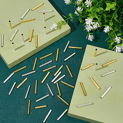 50шт 2 цвета латунные бусины трубки KK-LP0001-28